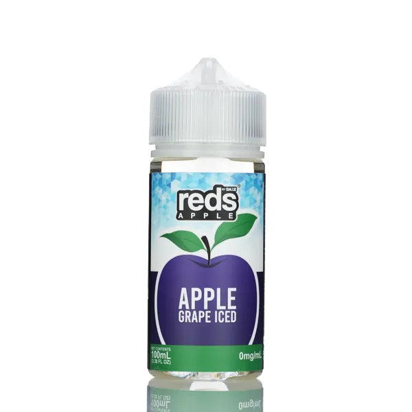 7 Daze Reds Apple ICED - No Nicotine Vape Juice - 100ml - Black Coral